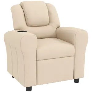 HOMCOM Kids Recliner Chair with Adjustable Backrest and Footrest, Beige