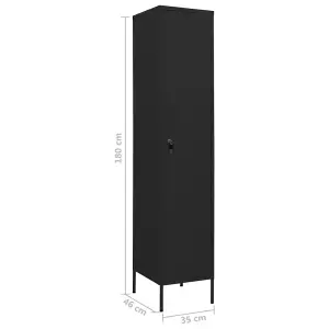 Berkfield Locker Cabinet Black 35x46x180 cm Steel