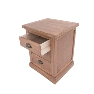 Tirolo 3 Drawer Bedside Table Brass Cup Handle