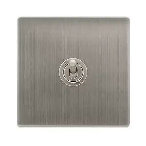 Stainless Steel Screwless Plate Intermediate 10AX Toggle Light Switch - SE Home