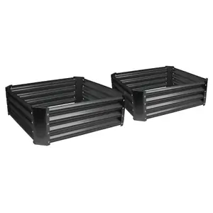 Square Galvanised Steel Raised Garden Beds - 90cm x 90cm - 2pc