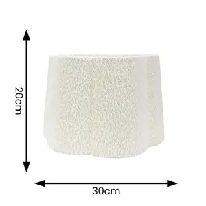 ValueLights Amy Cream Boucle Scallop Shape Ceiling Floor Table Lamp Shade with LED Bulb