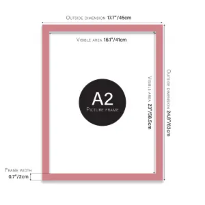 A2 Pink Picture Frame Fits A2 (42 x 59.4cm - 16.5 x 23.4in) Poster, Photo, Artwork, or Print.