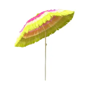 SunDaze 1.6M Multi-Colour Hawaiian Parasol Outdoor Beach Patio Umbrella UV Protection