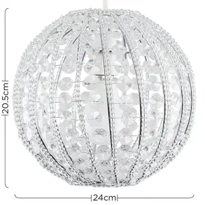 ValueLights Modern Ornate Design Round Ceiling Pendant Shade With Clear Acrylic Jewels