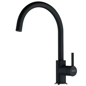 Franke Lina Kitchen Sink Mixer Tap Single Lever Swivel Spout - Black Onyx