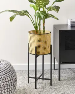 Elevated Plant Pot FALLOPIA Metal Beige