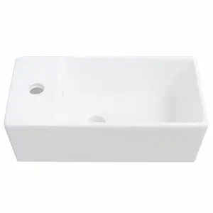 Latryce White Ceramic Rectangular Bathroom Sink