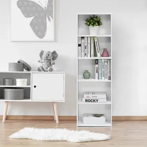 Aliesha Open Shelf Bookcase White / 132.1cm H x 40.1cm W x 23.9cm D