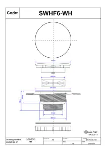 McAlpine SWHF6-WH High Flow Shower Waste 110mm White Plastic Plain Cover Flange x 56mm Tail