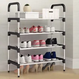 4 Tiers Shoe Rack Shoe Storage Organizer Space Saving Storage Shelf