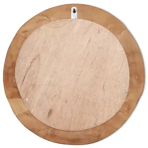 Berkfield Decorative Mirror Teak 60 cm Round