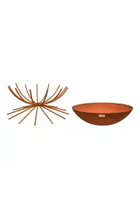 Outdoor Metal Dakota Fire Pit in Rust H37Cm W71Cm