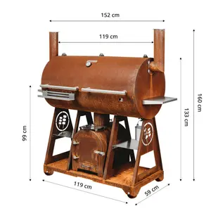 Offset Charcoal 12900cm² Smoker & Grill