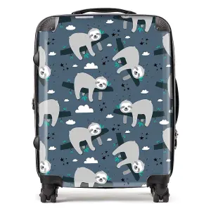 Sleeping Sloth Pattern Suitcase - Large