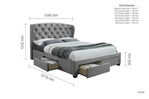 Birlea Hope Double Bed Frame In Grey