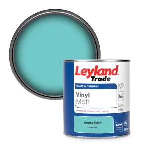 Leyland Trade Vinyl Matt Walls & Ceilings Emulsion Paint Tropical Splash (PPG1233-5) 1L