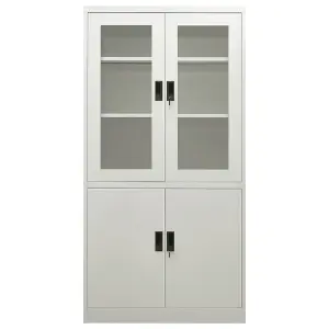 Berkfield Office Cabinet Light Grey 90x40x180 cm Steel