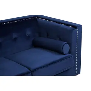 Interiors by Premier Felisa Two Seater Midnight Blue Velvet Sofa