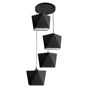 Luminosa Adamant Cluster Pendant Ceiling Light Black 35cm