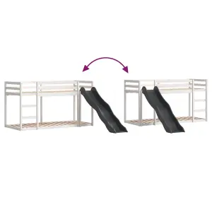 Berkfield Bunk Bed with Slide&Ladder without Mattress White 80x200 cm