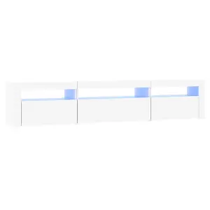 Berkfield TV Cabinet with LED Lights White 195x35x40 cm