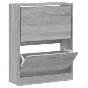 Berkfield Shoe Cabinet Grey Sonoma 63x24x81 cm Engineered Wood