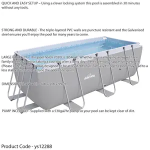 4x2m Premium Garden Swimming Pool with Filter Pump - Perfect for Kids and Families