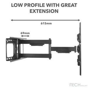 iTech Mount 37" to 80" Full Motion Heavy Duty Double Arm TV Wall Mount Bracket