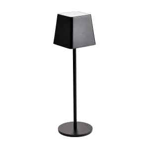 V-TAC Rechargeable Table Lamp Black Square LED USB Dimmable Light