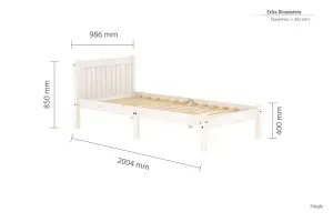 Birlea Trent Single Bed Frame In White