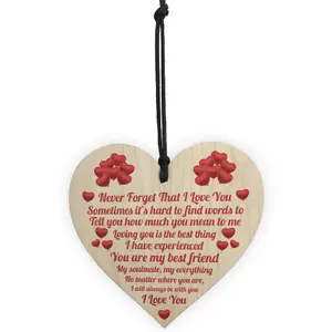 Red Ocean Valentines Day Gifts for Her Wooden Hanging Heart Sign Keepsake Valentines Gift For Him