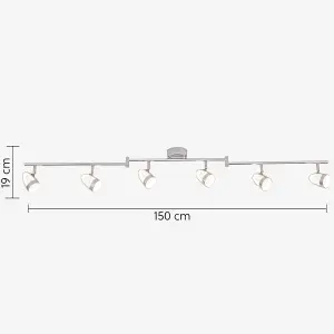 LED 6 Way Adjustable Bar Ceiling Spotlights Modern Lighting Adjustable Lights Warm White (3000K)