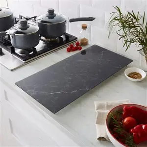 Dunelm Black Marble Glass Hob Cover