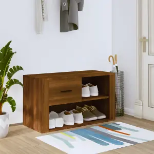 Berkfield Shoe Cabinet Brown Oak 80x35x45 cm Engineered Wood