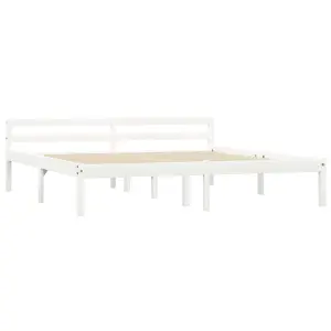 Berkfield Bed Frame White Solid Pine Wood 160x200 cm