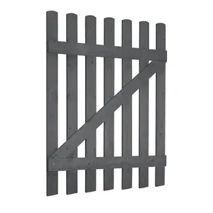 Grey Wooden Garden Fence Gate Single Swing Gate with Latch H 90cm x W 90cm