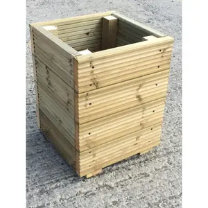 Treated Square Decking Planter Ruby Durable Wooden Garden Plant Box