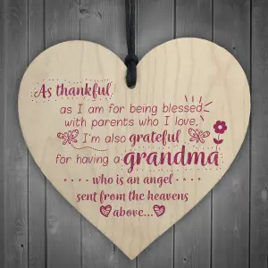 Red Ocean Grandma Grandparent Gran Nan Nanny Mum Plaque Sign Gift Keepsake Wood Heart Love Sign