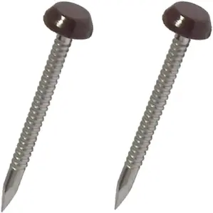 250 x Brown UPVC 30mm Poly Top Pins Plastic Headed Fascia Fixings