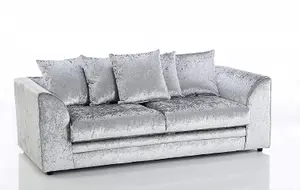 Bella Crushed Velvet 3 Seater Sofa Silver