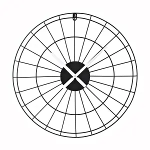 Hometime Black and White Wire Wall Clock 50cm