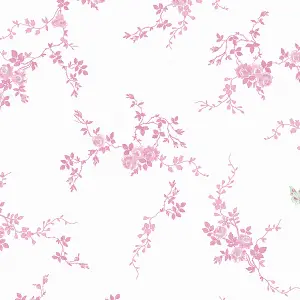 Shabby Chic by Rachel Ashwell Butterflies Pink Floral Wallpaper