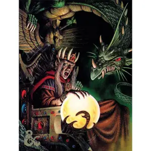 Dungeons & Dragons Dragon Sorcerer Framed Canvas Print Green (40cm x 30cm)