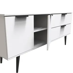 Fuji 2 Drawer 2 Door Wide Sideboard in White Matt (Ready Assembled)