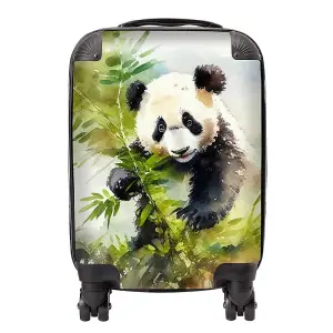 Panda Eating Bamboo Watercolour Suitcase - Small