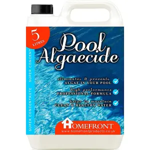 Homefront Pool Algaecide - Removes Algae From Pools, Hot Tubs and Spas - Prevents Regrowth for Hygienic and Cleaner Water 5L