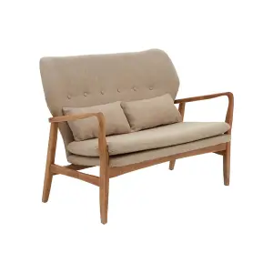 Interiors by Premier Birch Wood Frame 2 Seat Sofa, Comfy Padded Seat, Built to Last Bedroom Sofa, Easy to Clean Sofa