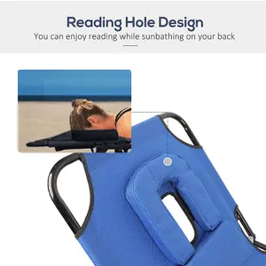 Garden sun lounger with Padded Headrest and Face Hole