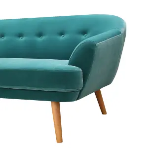 Loveseat Sofa, Velvet Modern Upholstered Sofa, Accent Armchair Couch with Soft Cushion, Wood Frame - Green